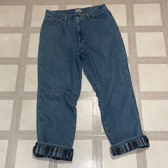 EUC L.L. BEAN ORIGINAL FIT FLANNEL-LINED VINTAGE JEANS SIZE 16 - Picture 6 of 7